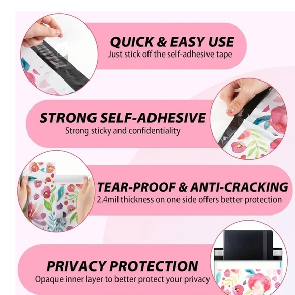 ๐น๏ธ๐ Poly Mailers Large floral  14.5 x 19 bundle โจ๏ธ๐ธ - Picture 6 of 9